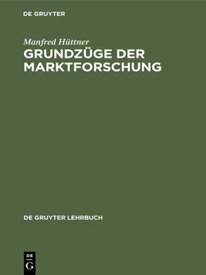 cover image of Grundzüge der Marktforschung